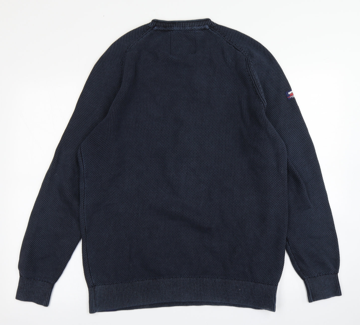 Superdry Mens Blue  Knit Pullover Jumper Size 2XL