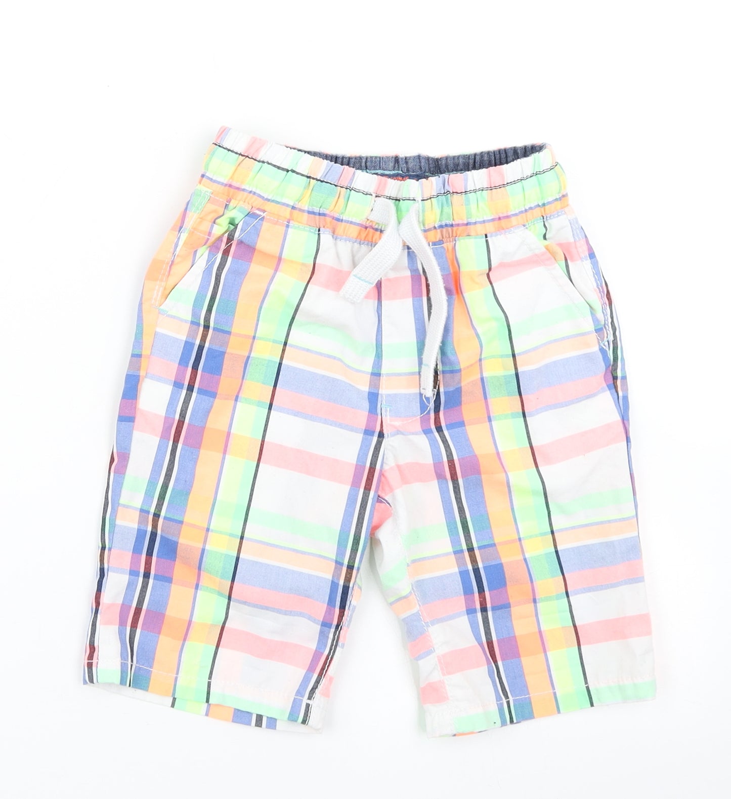 NEXT Boys Green Plaid  Sweat Shorts Size 5 Years