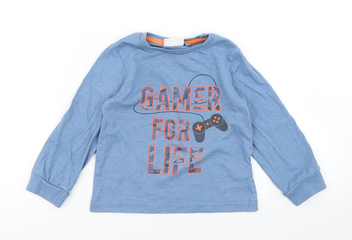 Hullabaloo Boys Blue   Basic T-Shirt Size 4-5 Years