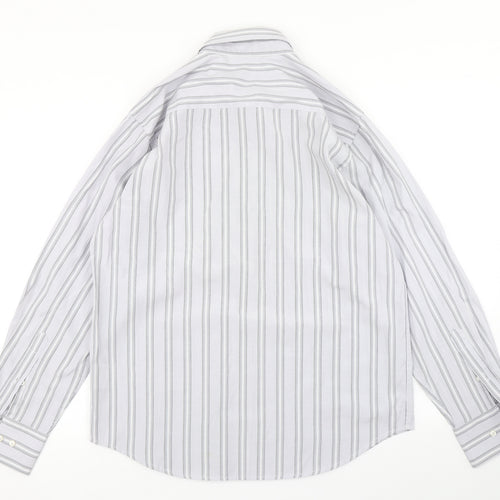EA Mens Blue Striped   Button-Up Size M
