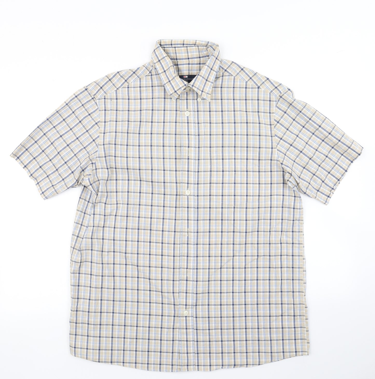 Blue Harbour Mens Brown Plaid   Button-Up Size M