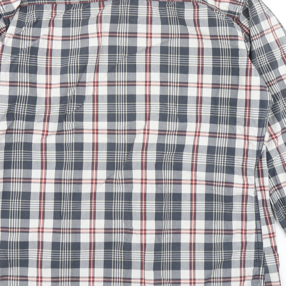 NEXT Mens Blue Plaid   Button-Up Size M