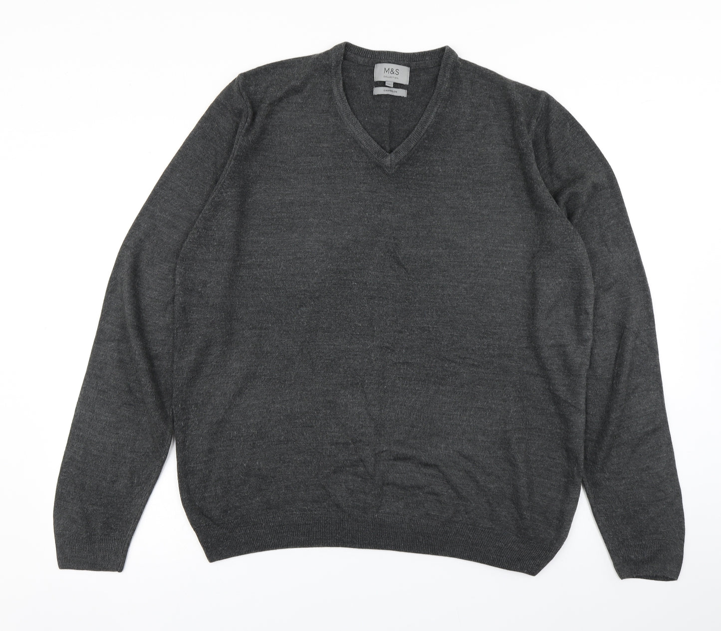M&S Collection Mens Grey  Knit Pullover Jumper Size XL