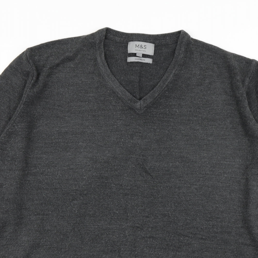 M&S Collection Mens Grey  Knit Pullover Jumper Size XL