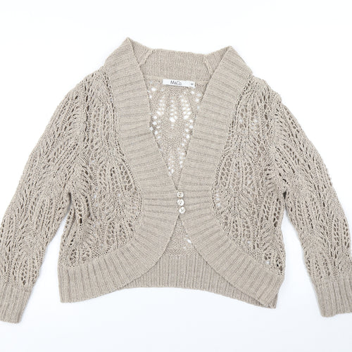 M&Co Womens Brown  Knit Cardigan Jumper Size M