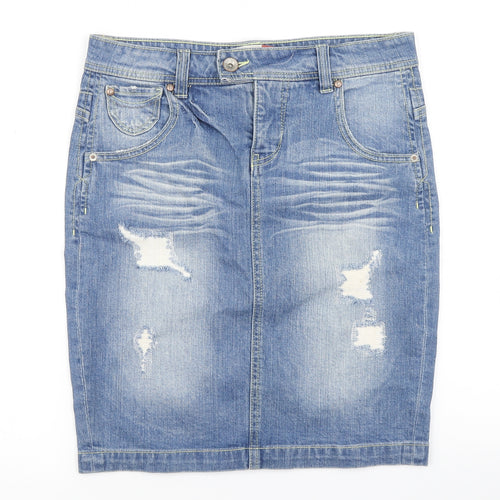 Cherokee Womens Blue  Denim Straight & Pencil Skirt Size 10
