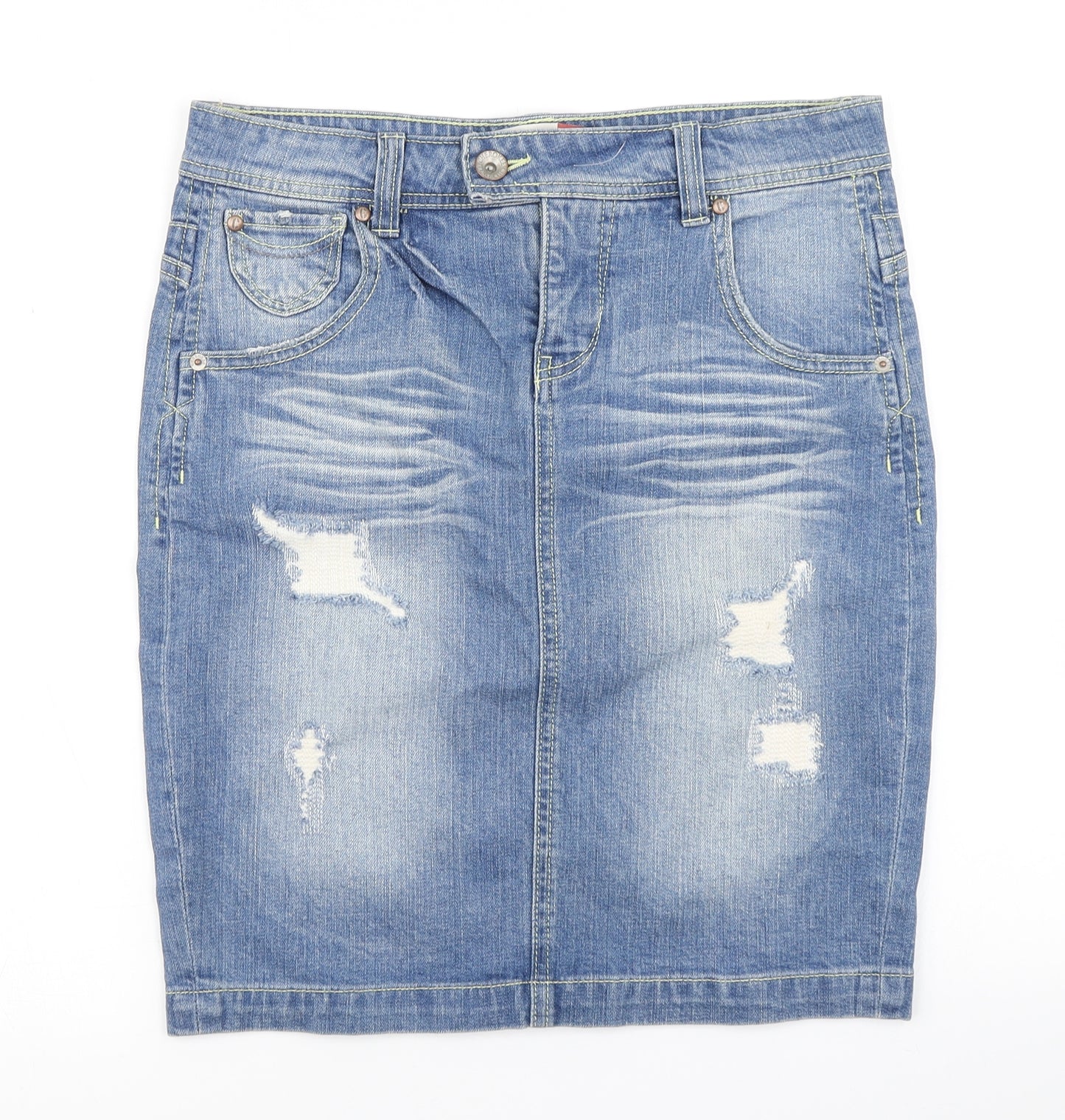 Cherokee Womens Blue  Denim Straight & Pencil Skirt Size 10