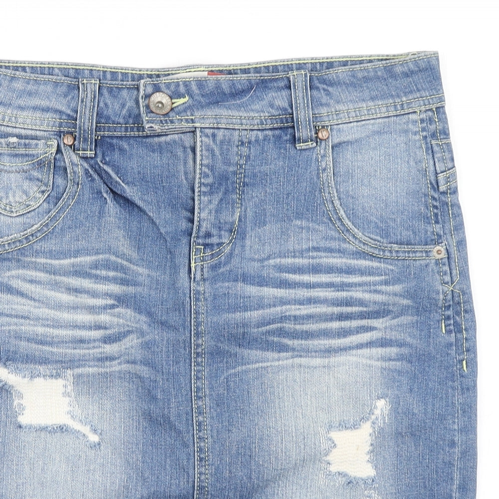 Cherokee Womens Blue  Denim Straight & Pencil Skirt Size 10