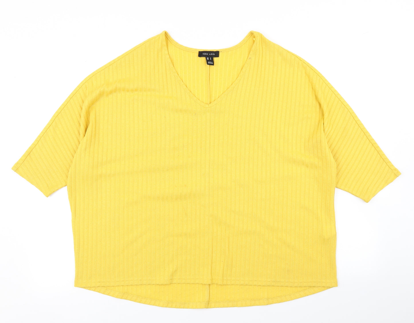 New Look Womens Yellow   Basic T-Shirt Size S