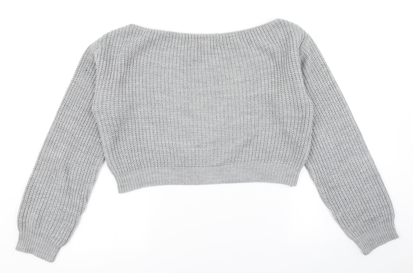 Missguided Womens Grey  Knit Pullover Jumper Size S  - Cropped