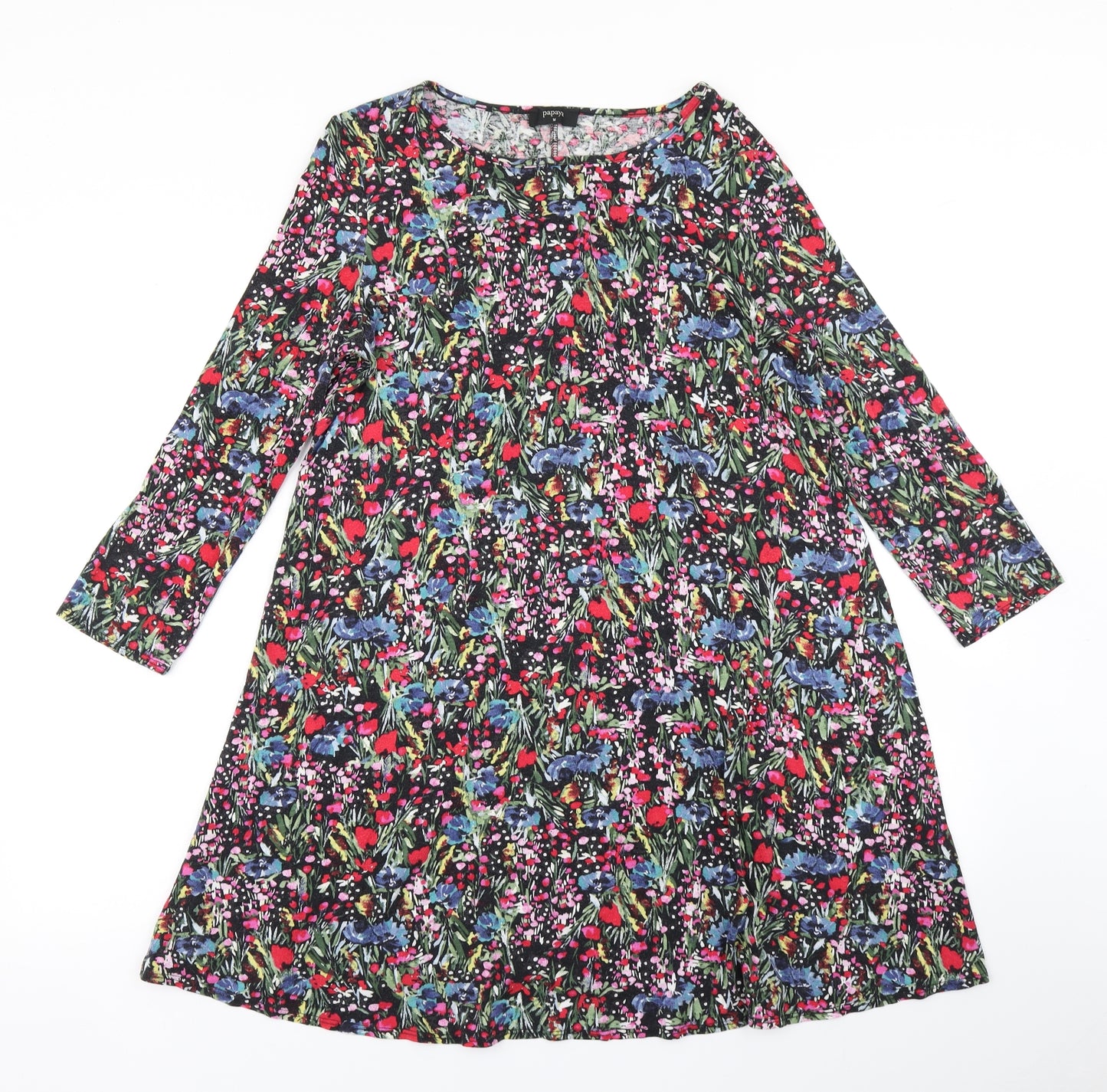 Papaya Womens Black Floral  Fit & Flare  Size M