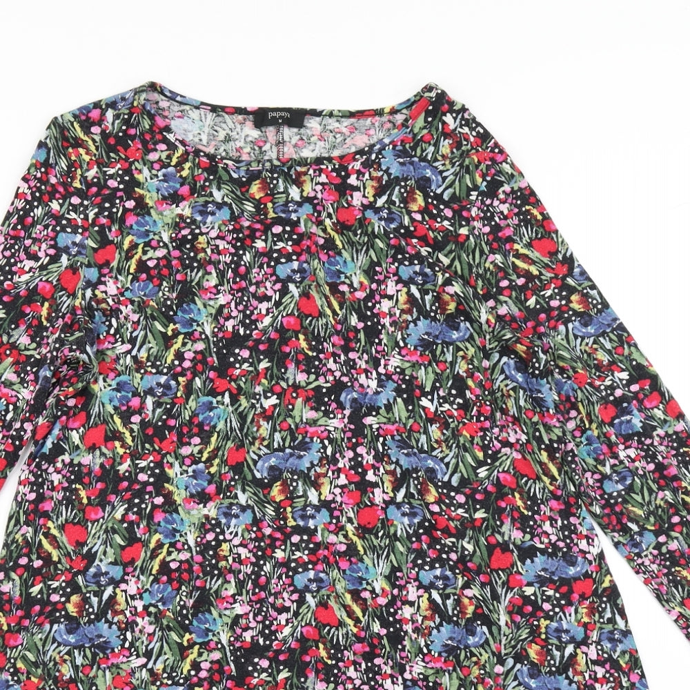 Papaya Womens Black Floral  Fit & Flare  Size M