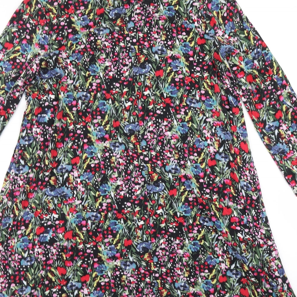 Papaya Womens Black Floral  Fit & Flare  Size M