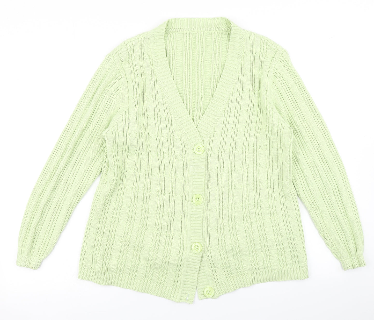 Damart Womens Green  Knit Cardigan Jumper Size 18