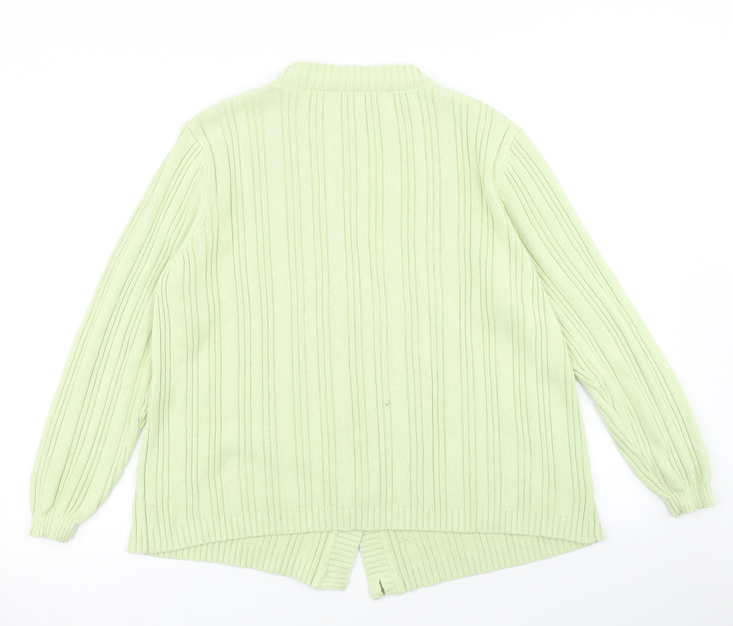 Damart Womens Green  Knit Cardigan Jumper Size 18