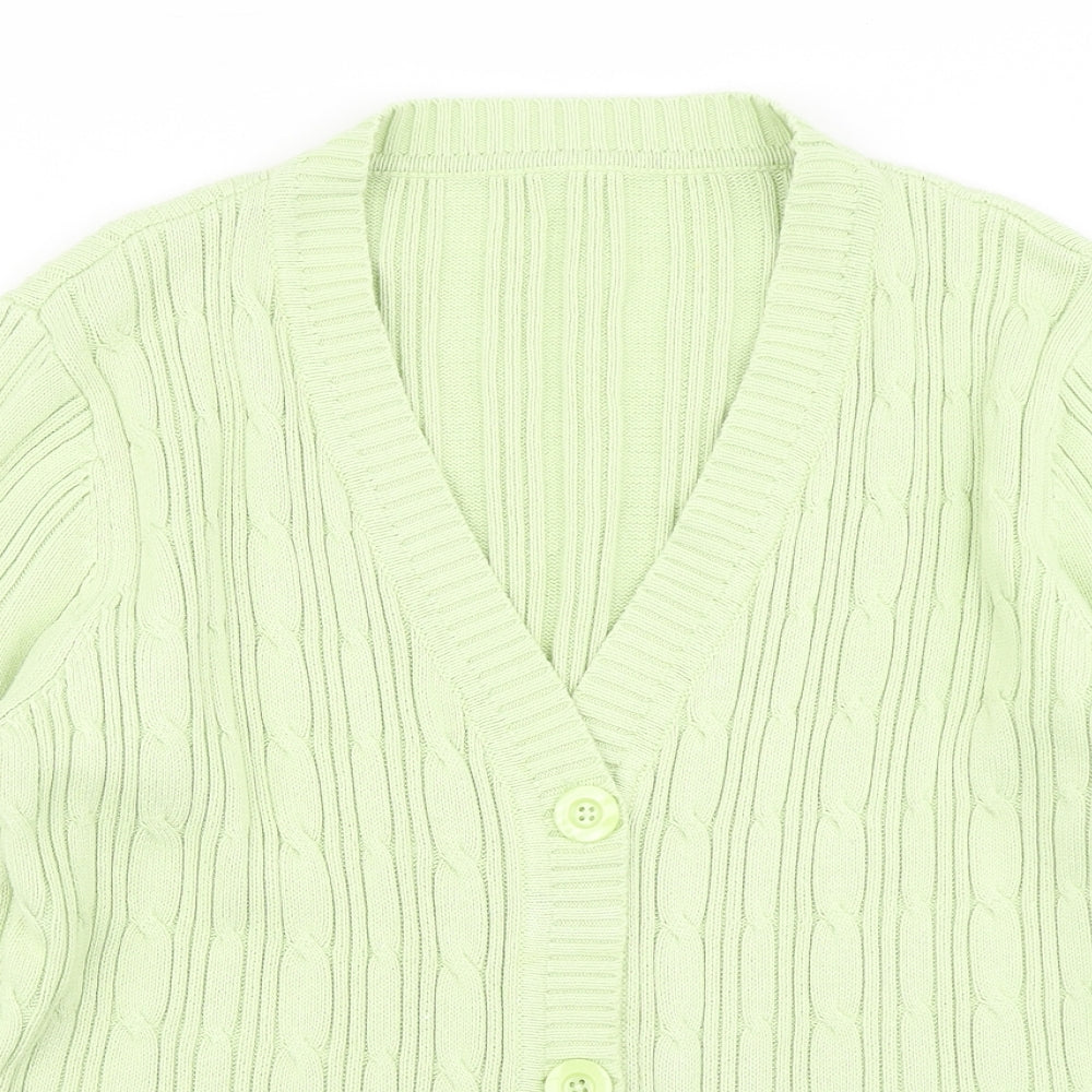 Damart Womens Green  Knit Cardigan Jumper Size 18