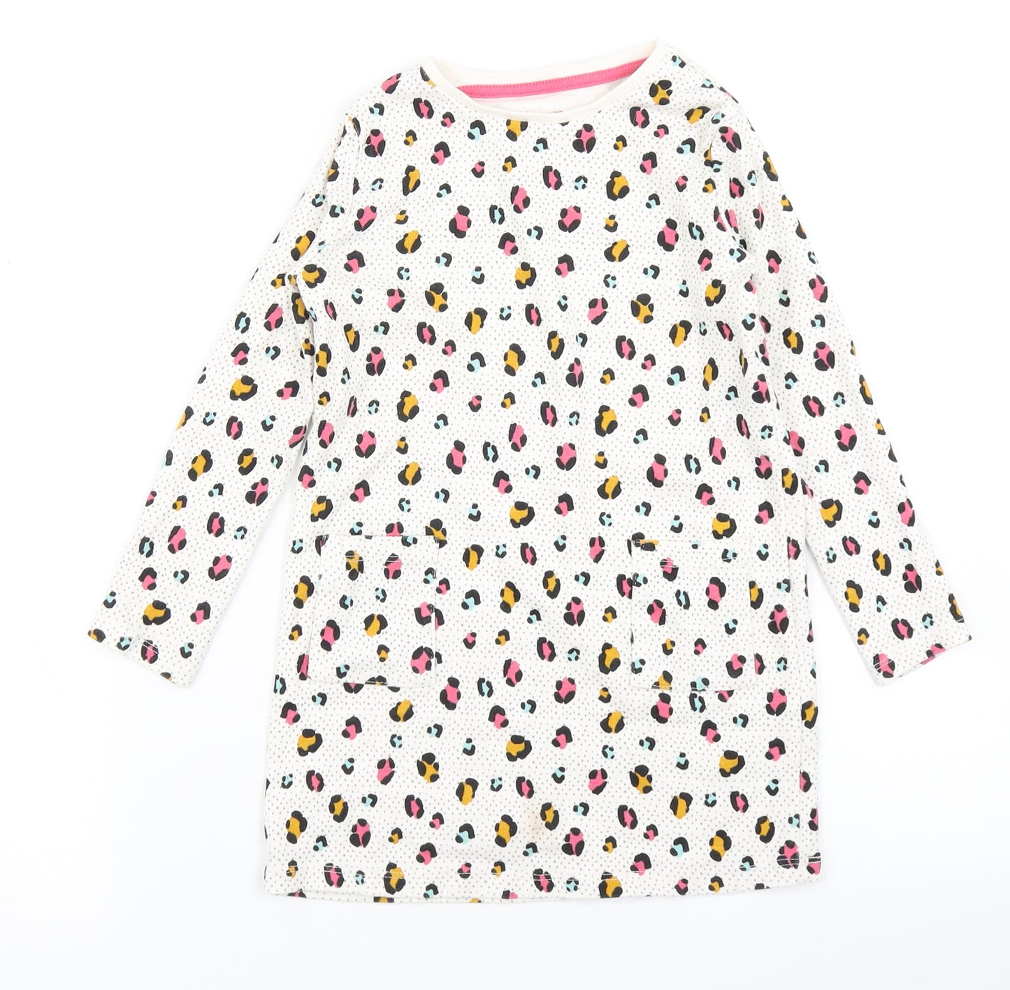 F&F Girls White Animal Print  A-Line  Size 4-5 Years