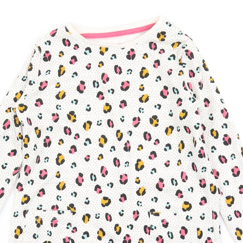 F&F Girls White Animal Print  A-Line  Size 4-5 Years