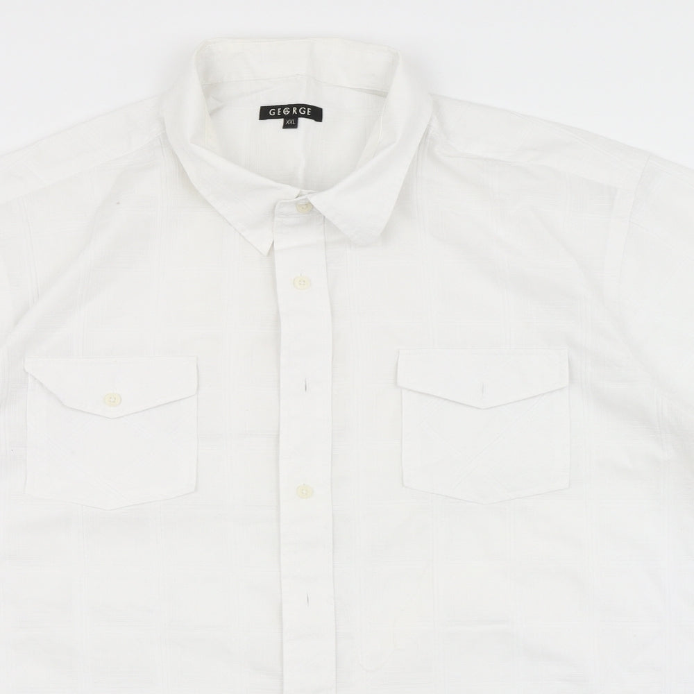George Mens White    Button-Up Size 2XL
