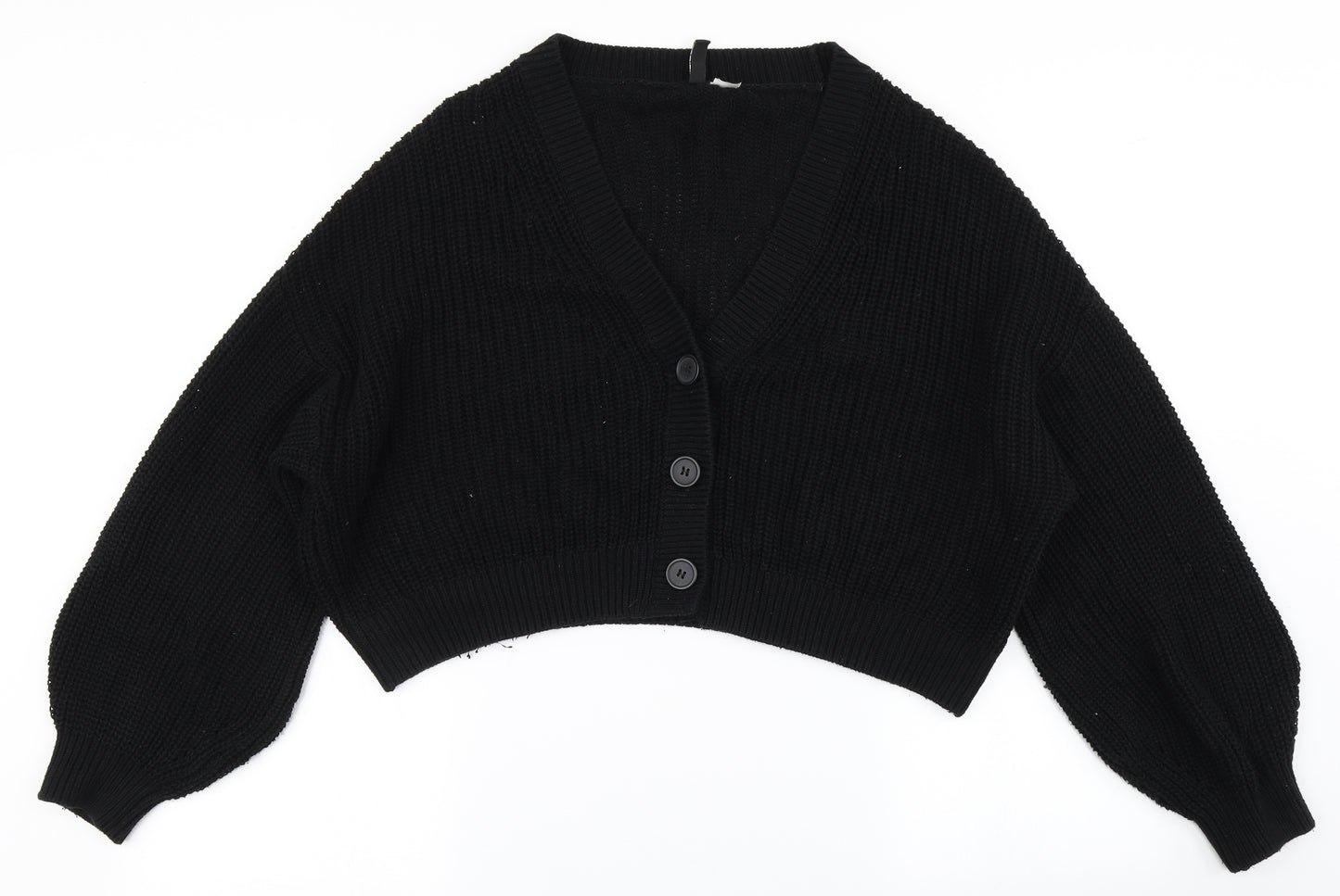 Divided Womens Black  Knit Cardigan Jumper Size L