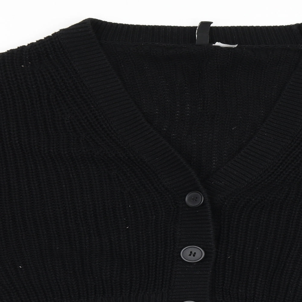 Divided Womens Black  Knit Cardigan Jumper Size L