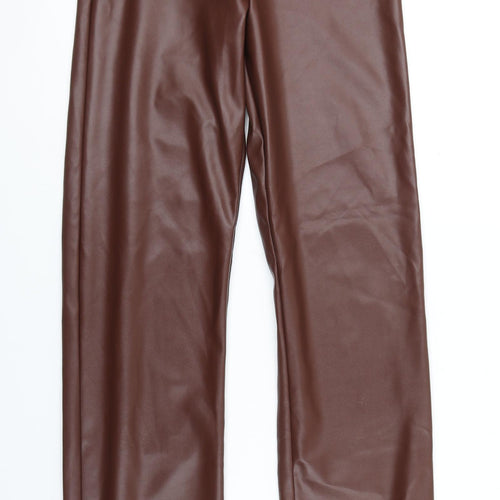 PRETTYLITTLETHING Womens Brown   Trousers  Size 4 L32 in