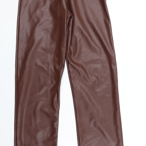 PRETTYLITTLETHING Womens Brown   Trousers  Size 4 L32 in