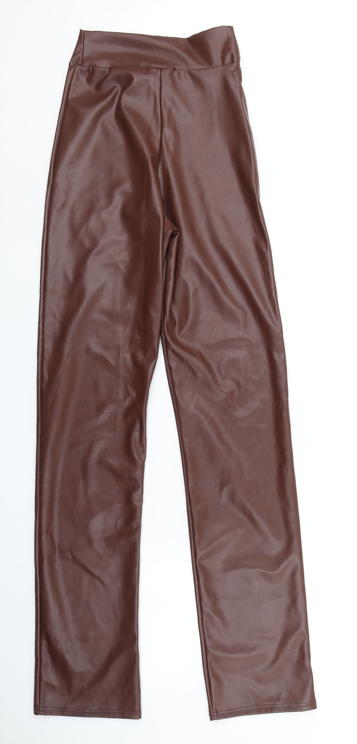 PRETTYLITTLETHING Womens Brown   Trousers  Size 4 L32 in