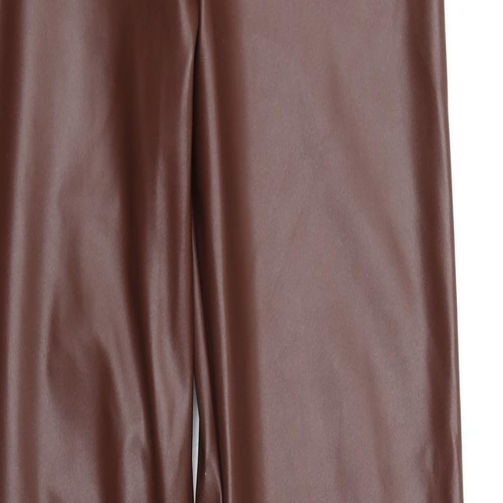 PRETTYLITTLETHING Womens Brown   Trousers  Size 4 L32 in