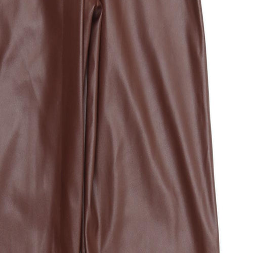 PRETTYLITTLETHING Womens Brown   Trousers  Size 4 L32 in