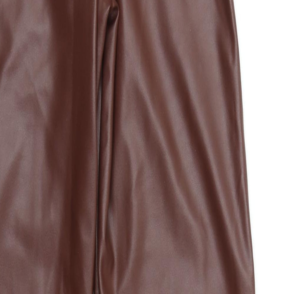 PRETTYLITTLETHING Womens Brown   Trousers  Size 4 L32 in