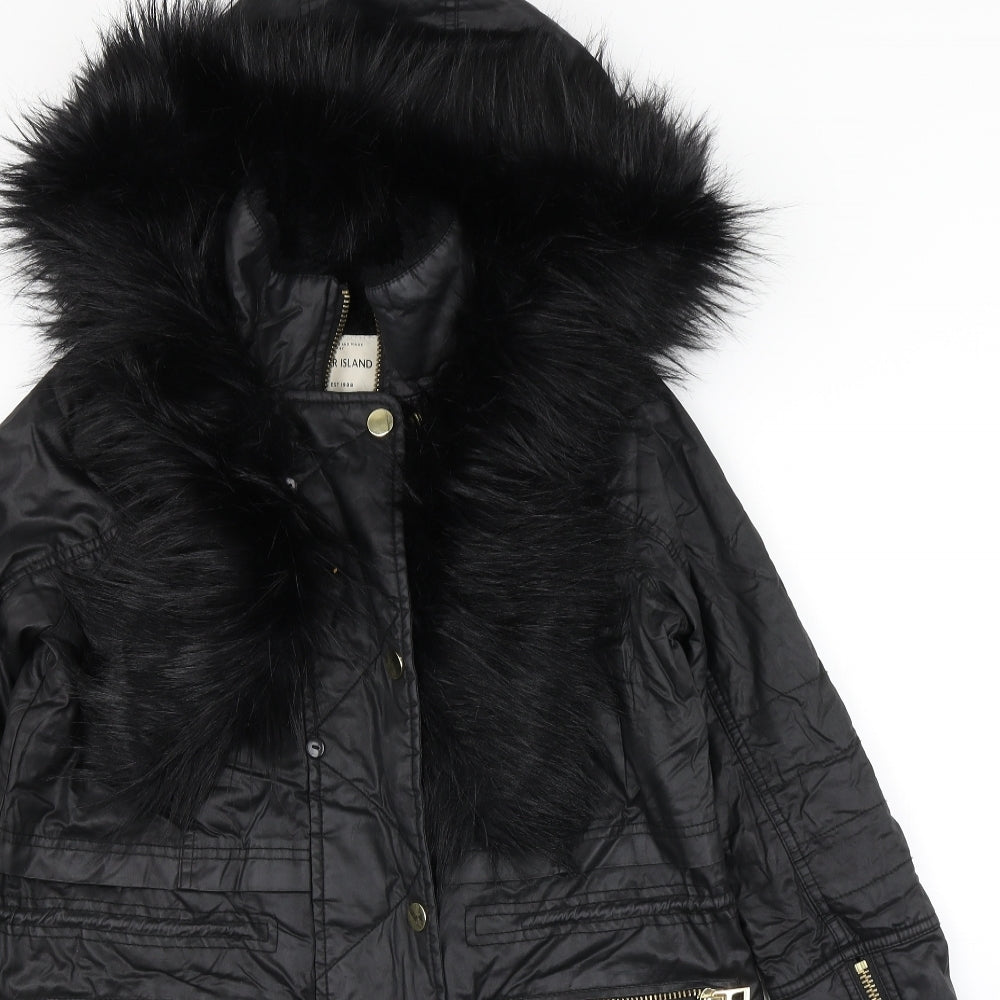 River Island Womens Black   Parka Coat Size 8