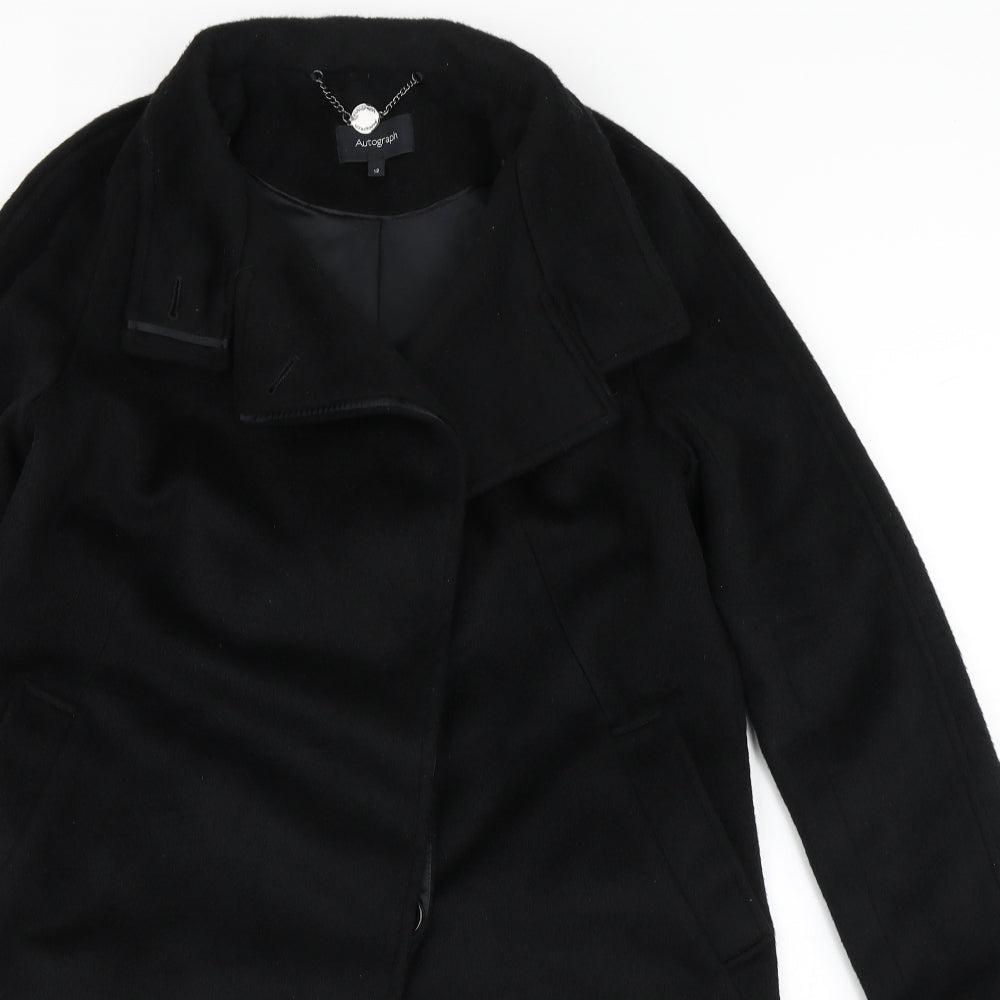 Autograph Womens Black   Overcoat Coat Size 12