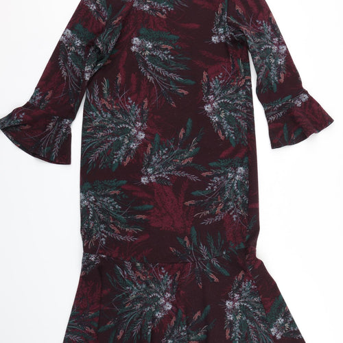 NEXT Womens Purple Floral  Mermaid  Size 8