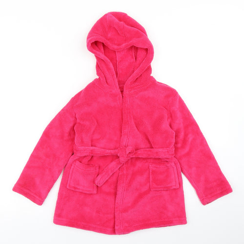 Matalan Girls Pink Solid Fleece Top Robe Size 4-5 Years