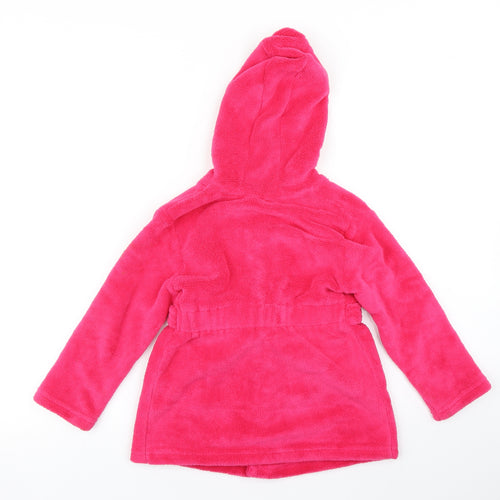 Matalan Girls Pink Solid Fleece Top Robe Size 4-5 Years