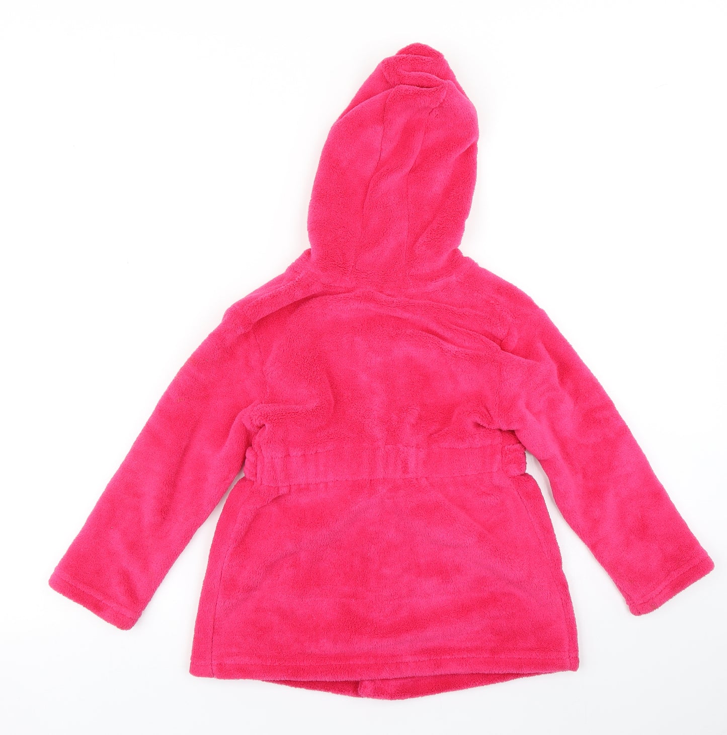 Matalan Girls Pink Solid Fleece Top Robe Size 4-5 Years