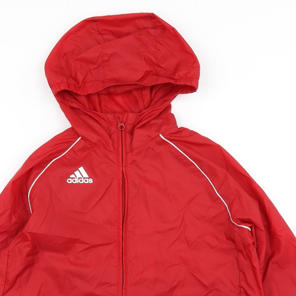 adidas Boys Red   Rain Coat Coat Size 9-10 Years