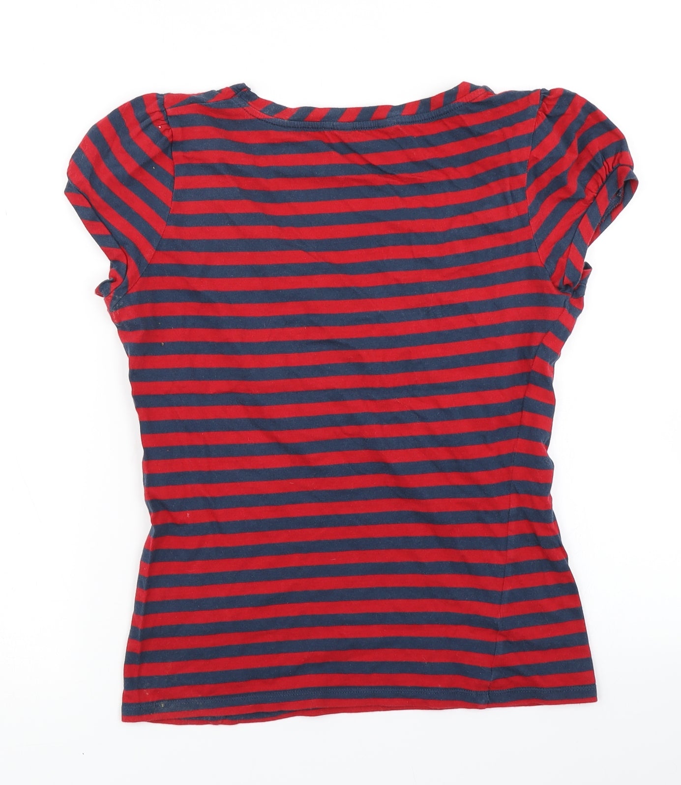 Miss Selfridge Womens Red Striped  Basic T-Shirt Size 10
