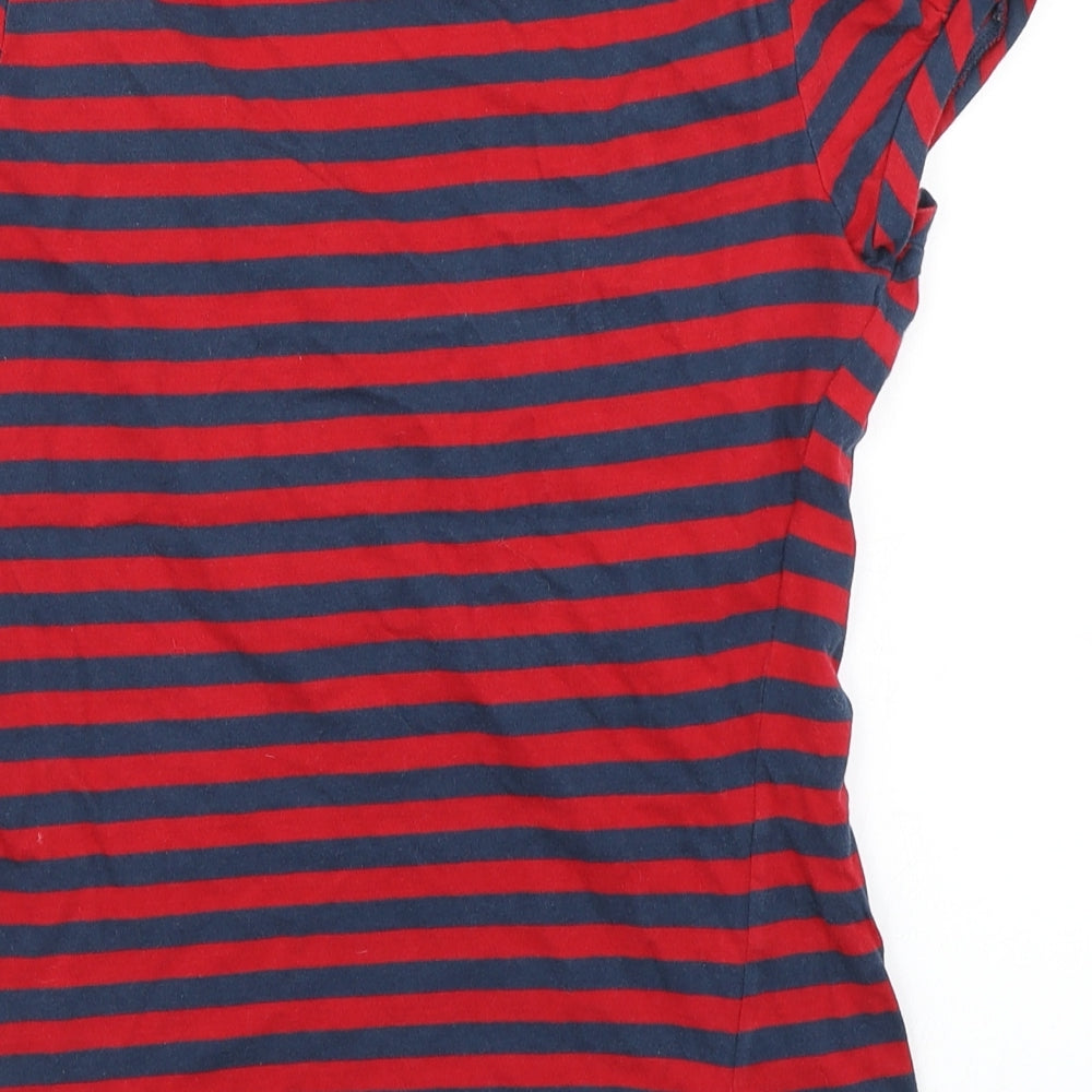 Miss Selfridge Womens Red Striped  Basic T-Shirt Size 10