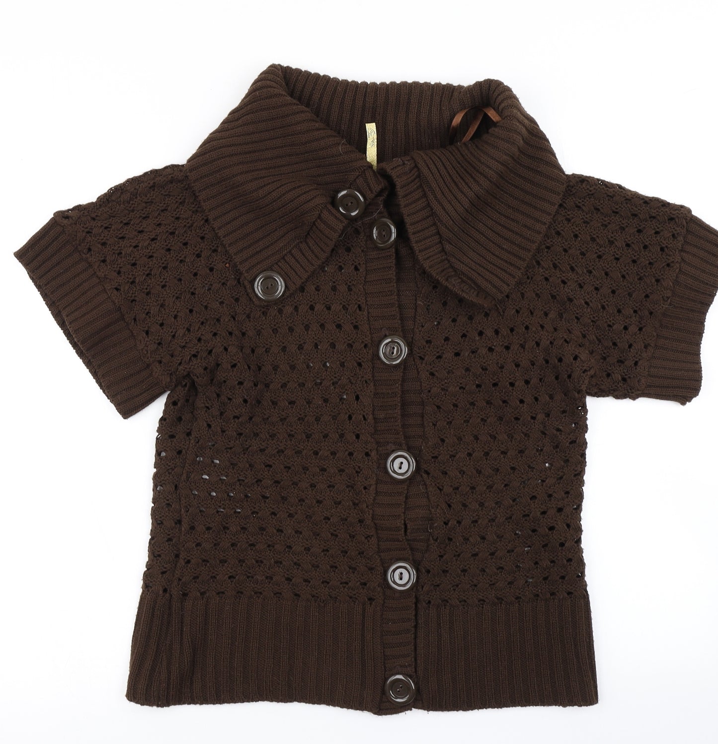 E-vie Womens Brown  Knit Cardigan Jumper Size 10