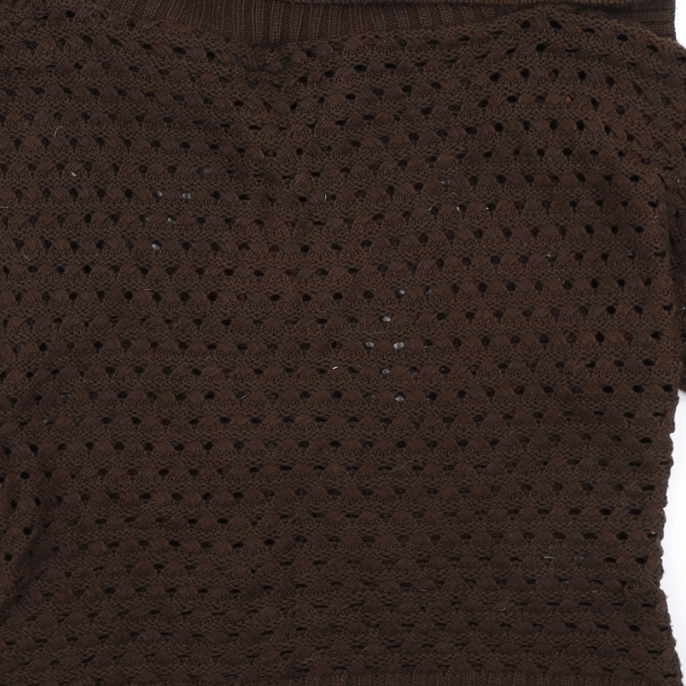 E-vie Womens Brown  Knit Cardigan Jumper Size 10