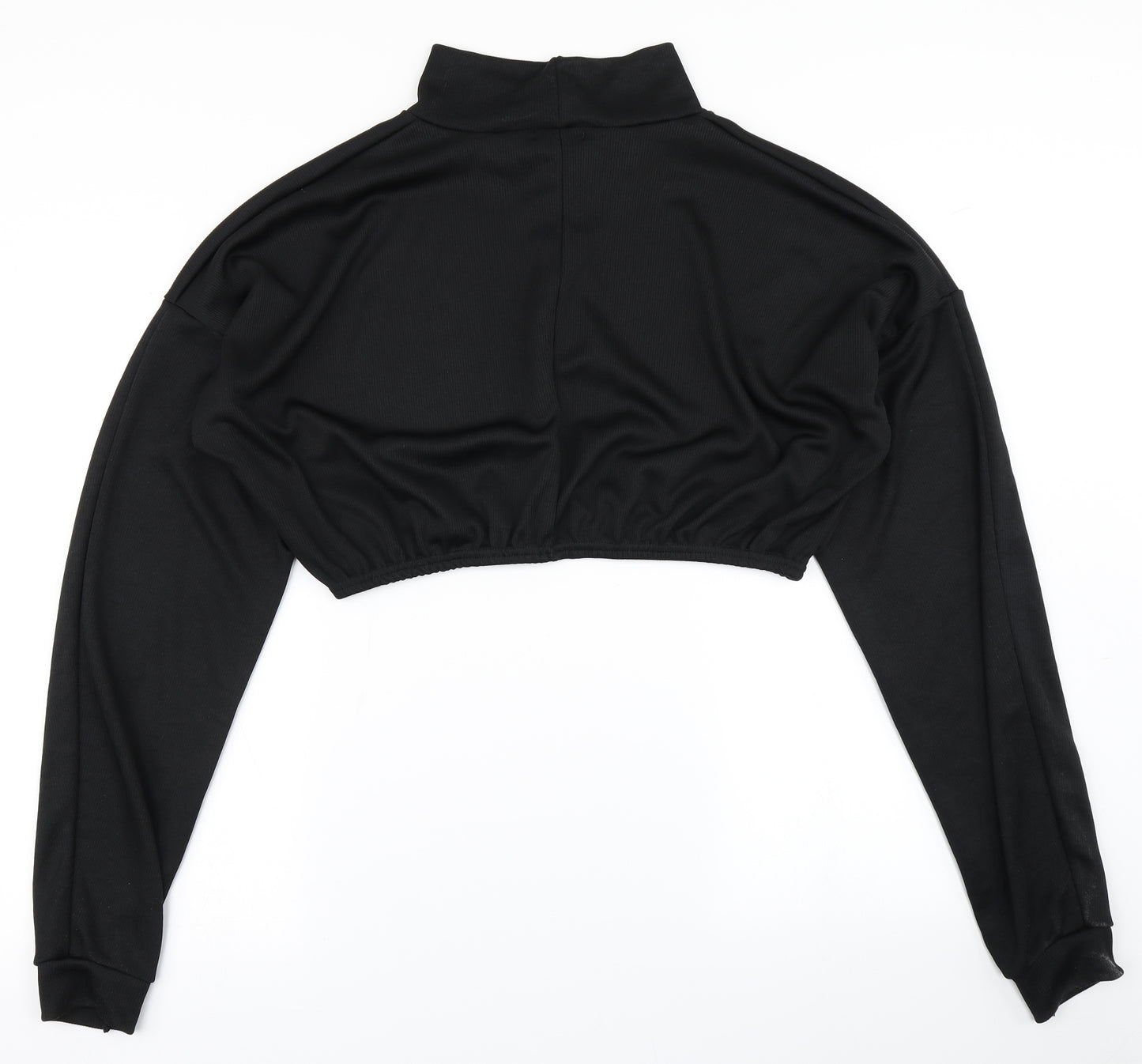 PRETTYLITTLETHING Womens Black   Cropped T-Shirt Size 14