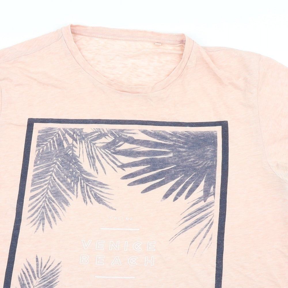 NEXT Mens Pink    T-Shirt Size L