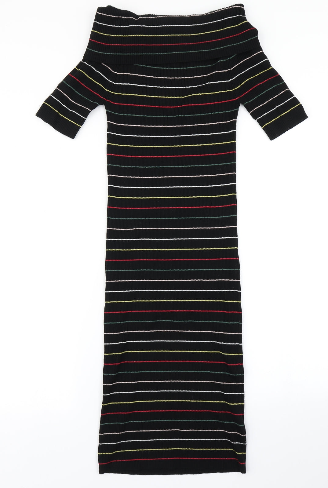 NEXT Womens Black Striped Knit Bodycon  Size 14