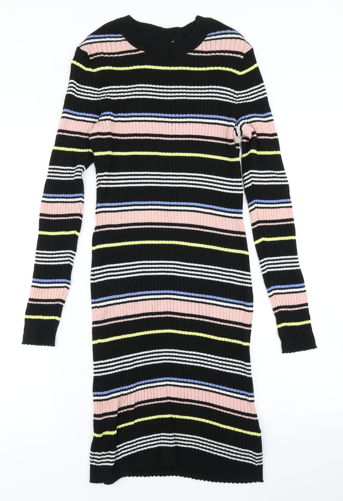 Divided Womens Black Striped Knit Bodycon  Size 14