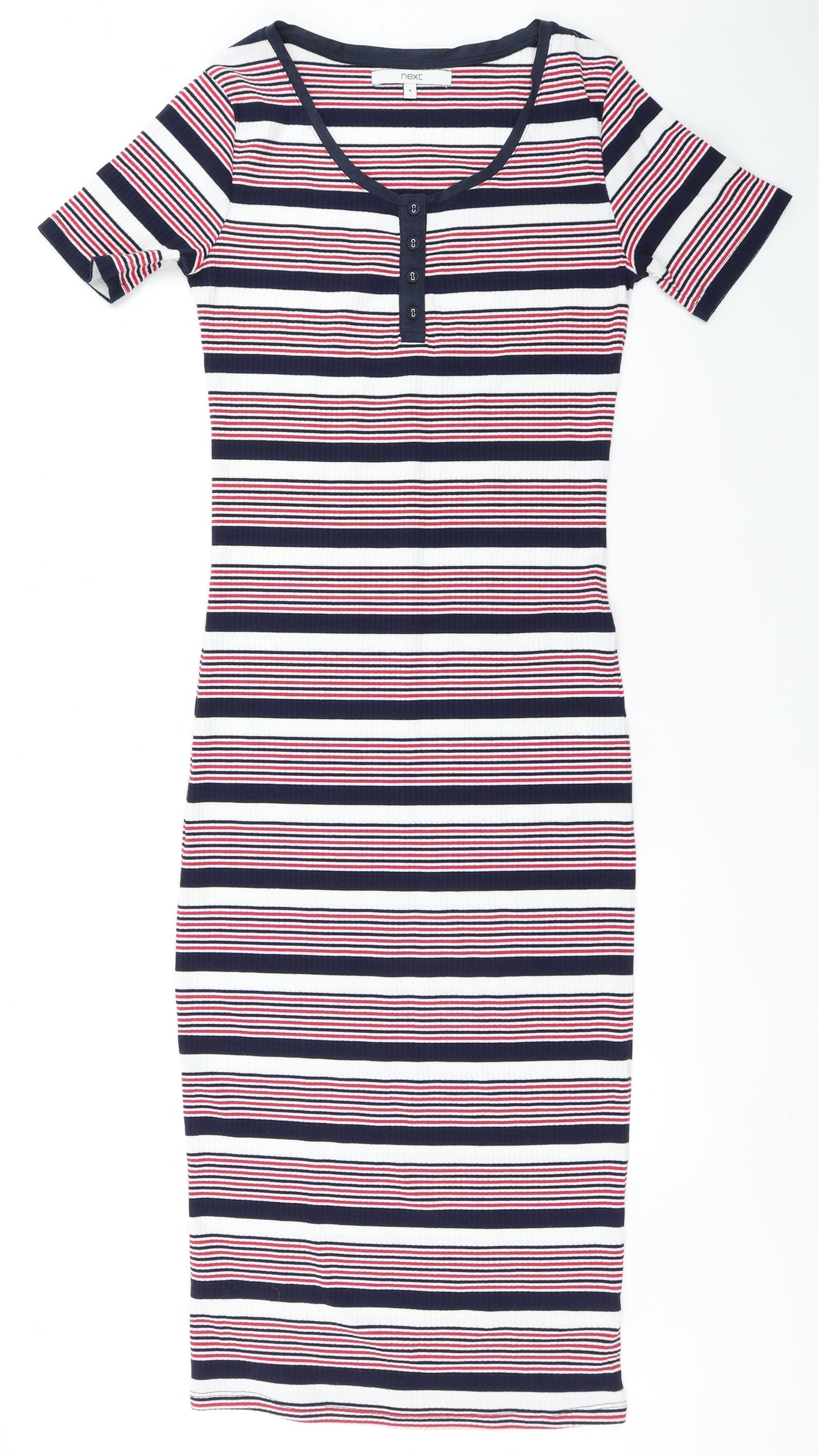 NEXT Womens Blue Striped Knit Bodycon  Size 8