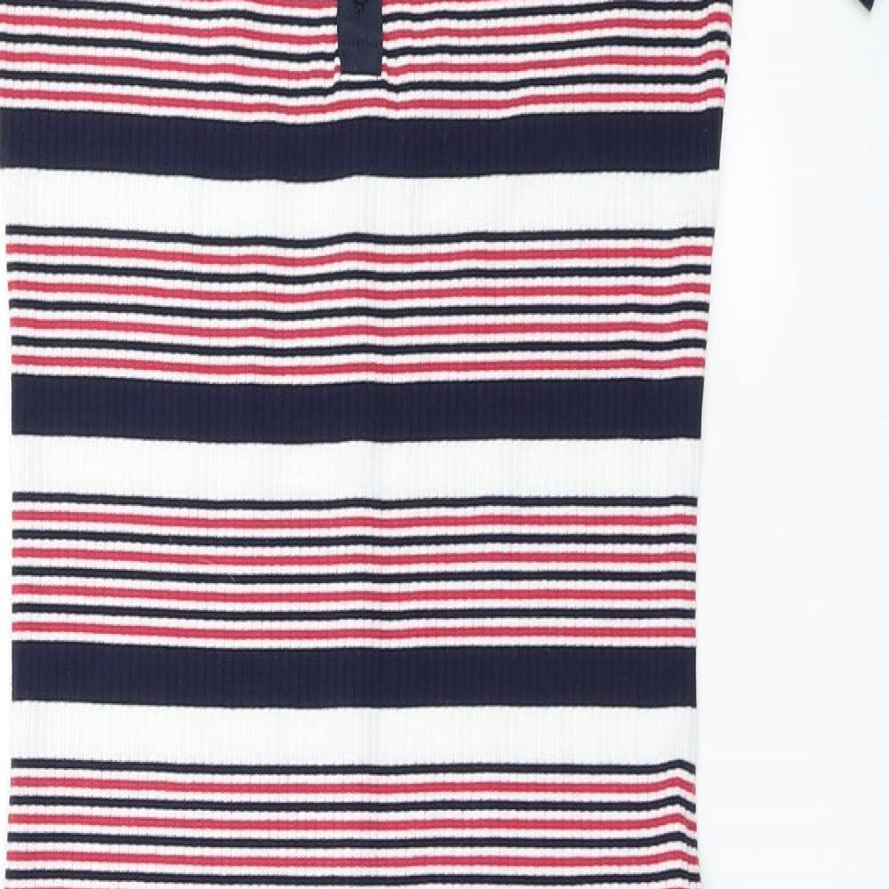NEXT Womens Blue Striped Knit Bodycon  Size 8