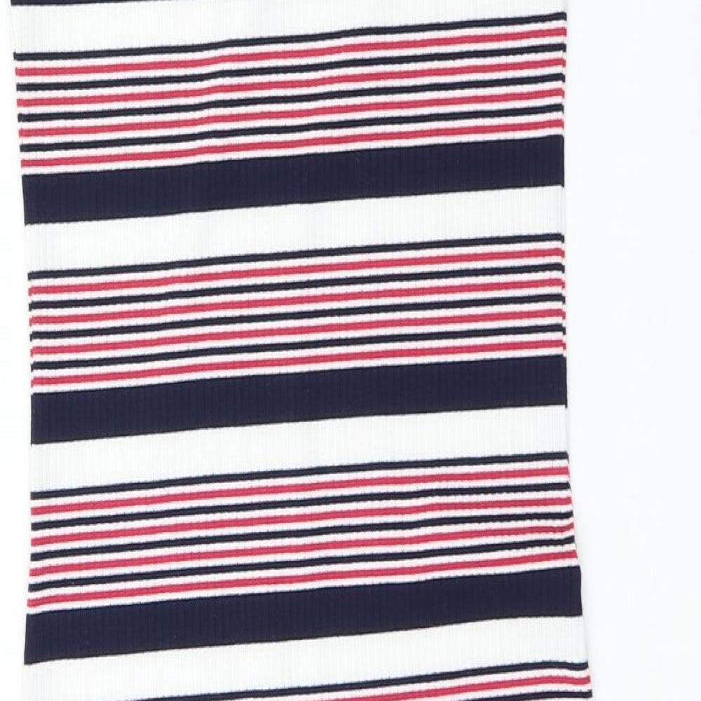 NEXT Womens Blue Striped Knit Bodycon  Size 8