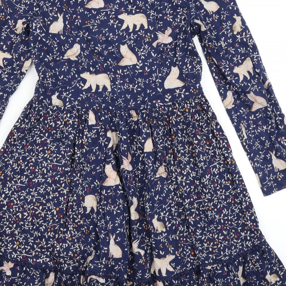 Mantaray Girls Blue Floral  Skater Dress  Size 8-9 Years